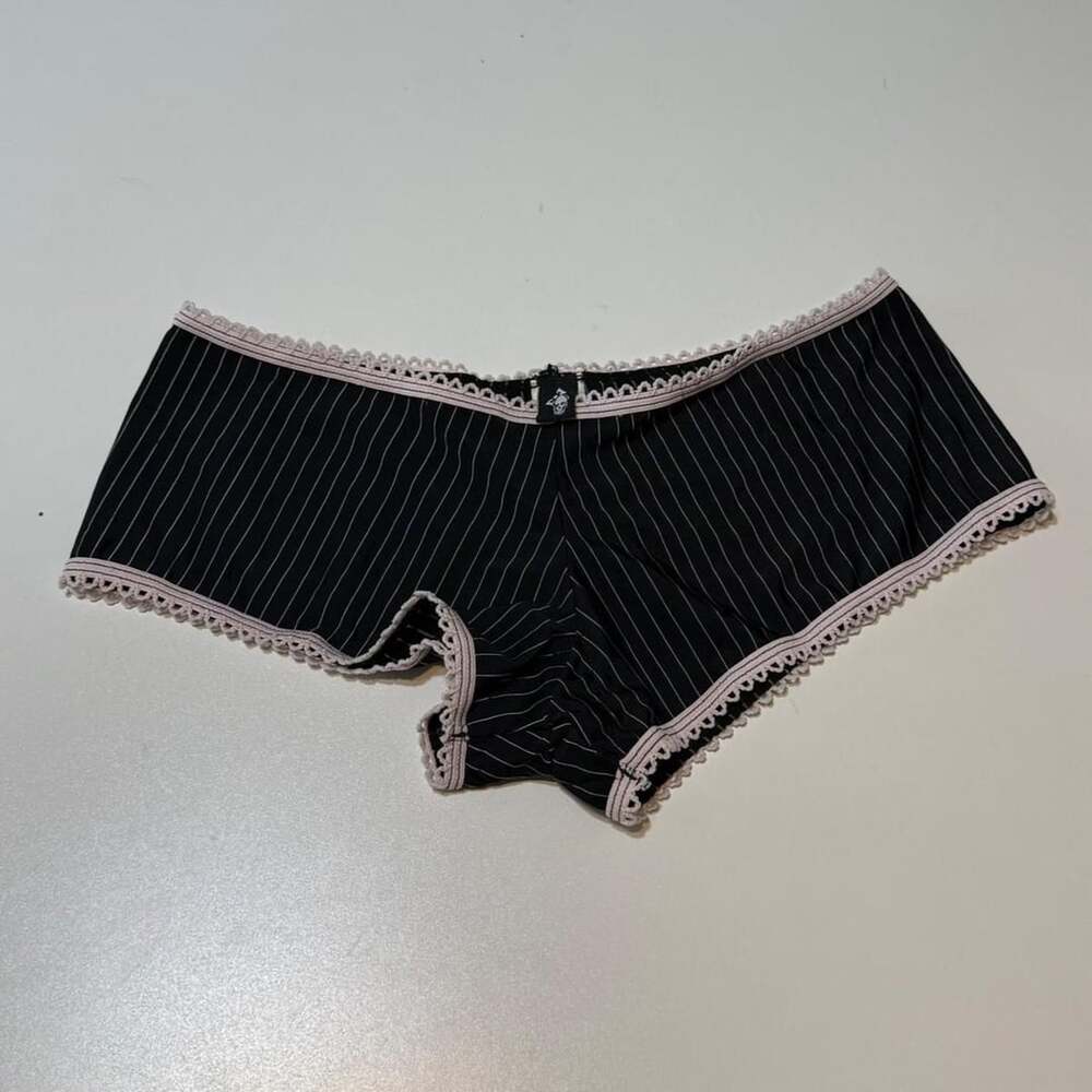 Vintage Hot Topic Super Rare Morbid Threads Black Pinstripe Booty Shorts